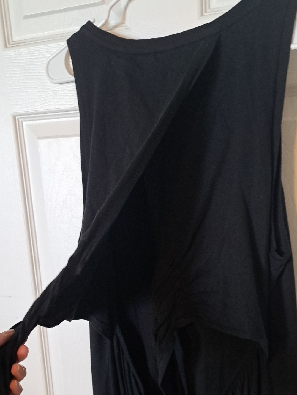 GAP Black Sleeveless Midi Tank Dress - Classic Scoop Neck With Open Back Detail - Picture 6 of 7